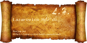 Lazarovics Hédi névjegykártya